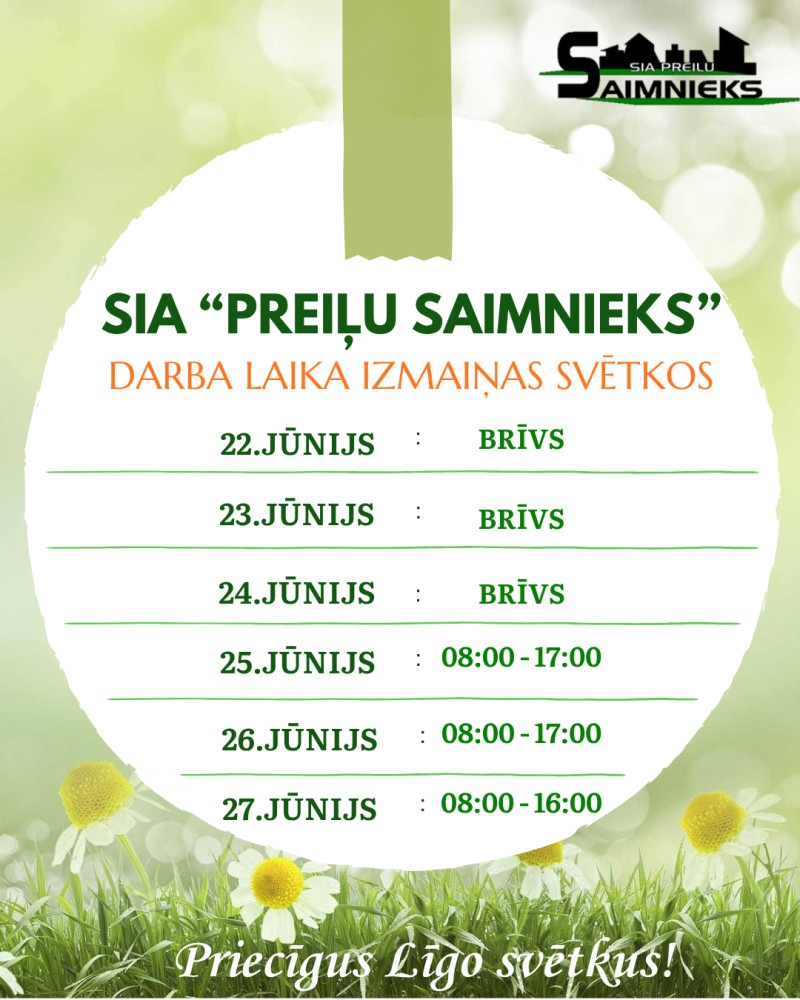 DARBA LAIKA IZMAIŅAS SVĒTKOS