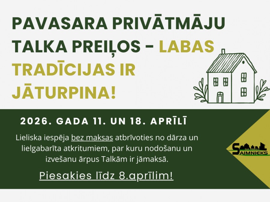 PAVASARA PRIVĀTMĀJU TALKA PREIĻOS
