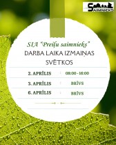 Darba laika izmaiņas svētkos